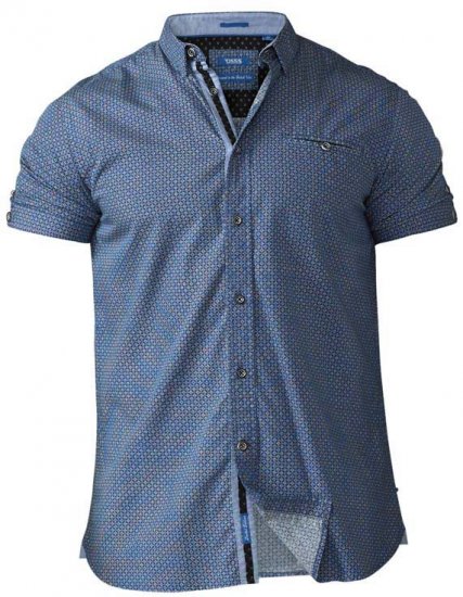 D555 Limburg Short Sleeve Shirt Blue - Herrenhemden in großen Größen - Herrenhemden in großen Größen