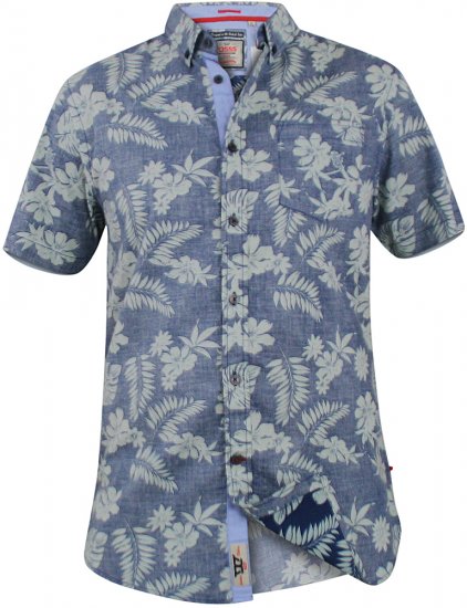 D555 Oswald Short Sleeve Hawaii Shirt - Herrenhemden - Herrenhemden in großen Größen