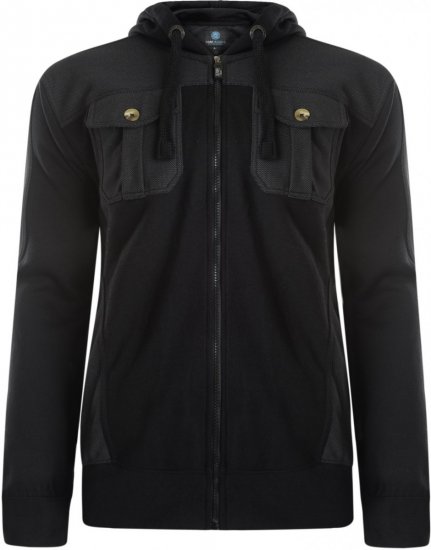 Kam Jeans 700 Contrast Print Hoody Black - Herren-sweater und -hoodies - Herren-Sweater und -Hoodies in großen Größen