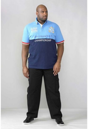 D555 Ernest Polo Blue & Navy - Polo-shirts für herren - Polo-Shirts für Herren in großen Größen