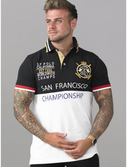 D555 Ernest Polo Black & White - Polo-shirts für herren - Polo-Shirts für Herren in großen Größen