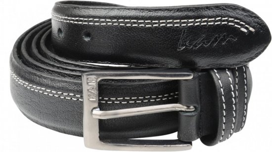 Kam Jeans 916 Ledergürtel Schwarz, 4cm - Lange Gürtel für Männer - Lange Gürtel für Männer
