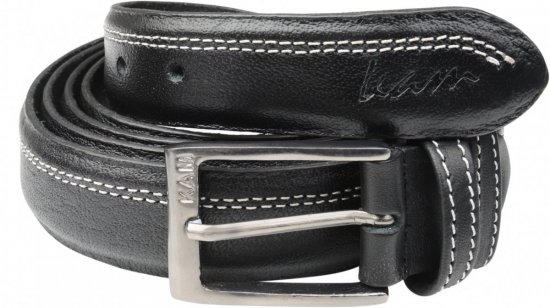 Kam Jeans 916 Ledergürtel Schwarz, 4cm - Lange gürtel - Lange Gürtel für Männer
