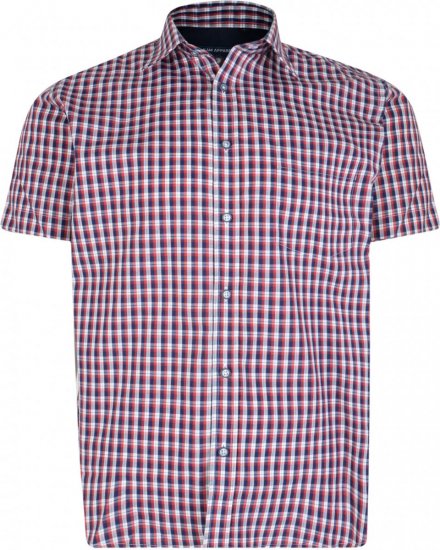Kam Jeans 6145 Short Sleeve Shirt Red - Herrenhemden - Herrenhemden in großen Größen