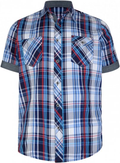 Kam Jeans 6149 Short Sleeve Shirt Blue - Herrenhemden - Herrenhemden in großen Größen