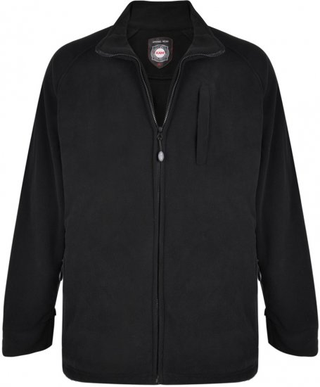 Kam Jeans 437 Fleece Jacket Black - Herren-sweater und -hoodies - Herren-Sweater und -Hoodies in großen Größen