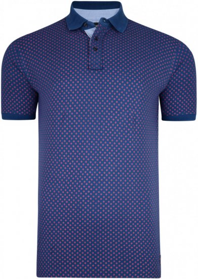 Kam Jeans 5224 Diamond Print Polo Denim - Polo-shirts für herren - Polo-Shirts für Herren in großen Größen