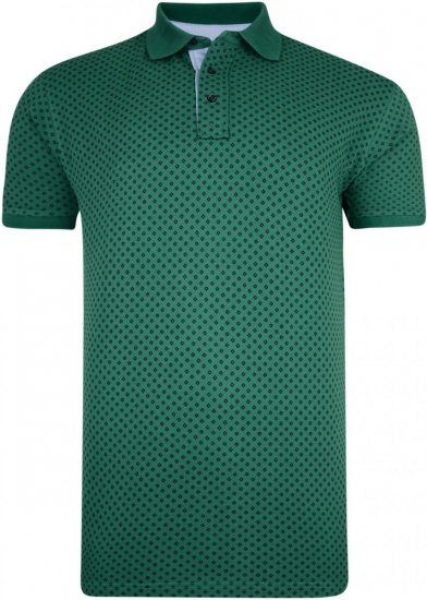 Kam Jeans 5224 Diamond Print Polo Pine - Polo-shirts für herren - Polo-Shirts für Herren in großen Größen
