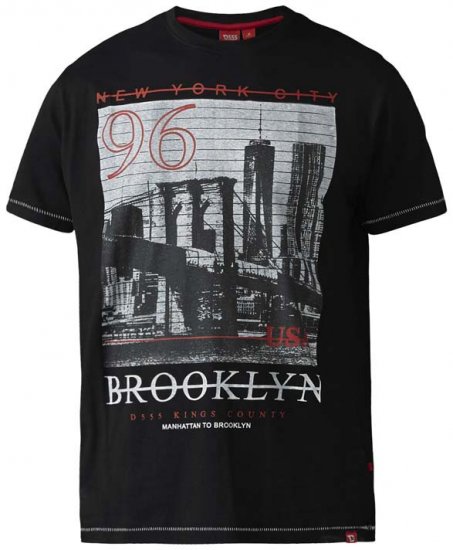 D555 Cain T-shirt Black - Herren-T-Shirts - Herren-T-Shirts in großen Größen