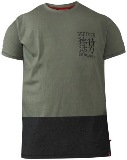 D555 Emerson T-shirt Khaki & Black - Herren-T-Shirts - Herren-T-Shirts in großen Größen