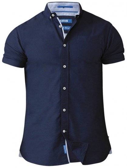 D555 Norman Short Sleeve Oxford Shirt Navy - Herrenhemden - Herrenhemden in großen Größen