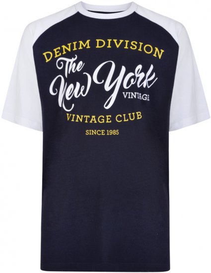 Kam Jeans 5210 Denim Division T-shirt Navy - Herren-T-Shirts - Herren-T-Shirts in großen Größen