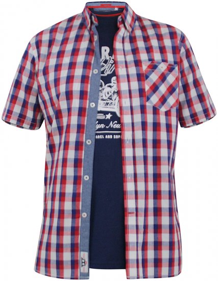 D555 Hadwin Short Sleeve Shirt & T-shirt Combo - Herrenhemden - Herrenhemden in großen Größen