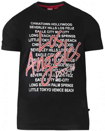 D555 Alfonzo T-shirt Black - Herren-T-Shirts - Herren-T-Shirts in großen Größen