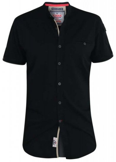 D555 Archer Collarless Shirt Black - Herrenhemden - Herrenhemden in großen Größen