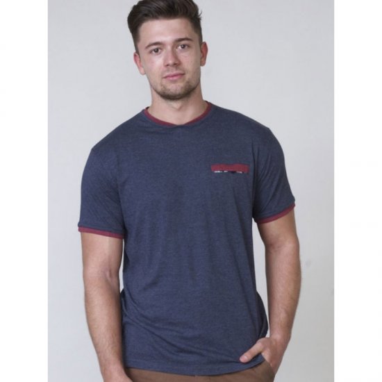 D555 Nelly T-shirt Denim Blue - Herren-T-Shirts - Herren-T-Shirts in großen Größen