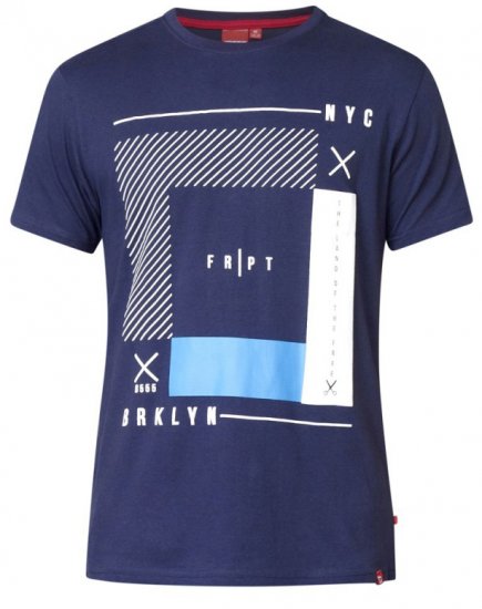 D555 Kenton T-shirt Navy - Herren-T-Shirts - Herren-T-Shirts in großen Größen