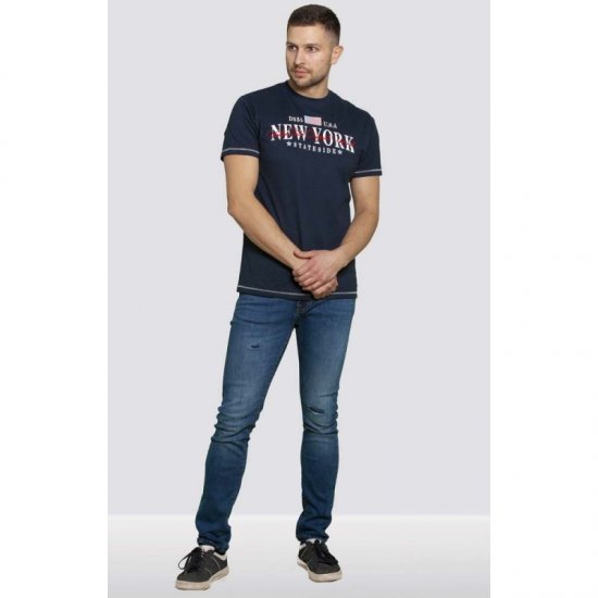 D555 Thornton Embroidery T-shirt Navy - Herren-T-Shirts - Herren-T-Shirts in großen Größen