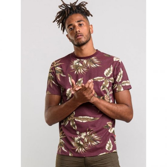 D555 Baxter T-shirt Wine-red - Herren-T-Shirts - Herren-T-Shirts in großen Größen