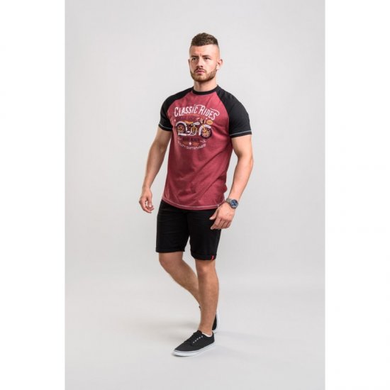 D555 Evans T-shirt Burgundy - Herren-T-Shirts - Herren-T-Shirts in großen Größen