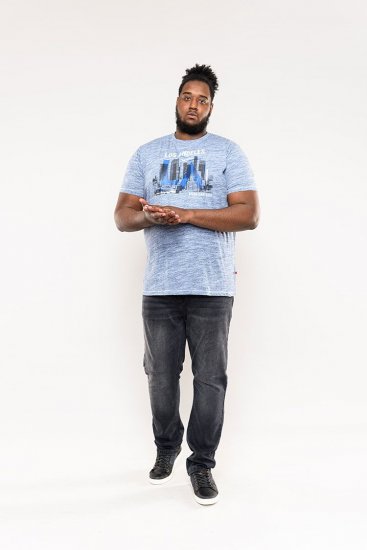 D555 Hobart LA Printed T-Shirt Blue - Herren-T-Shirts - Herren-T-Shirts in großen Größen
