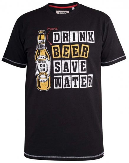 D555 Salford Save Water Drink Beer T-shirt Black - Herren-T-Shirts - Herren-T-Shirts in großen Größen