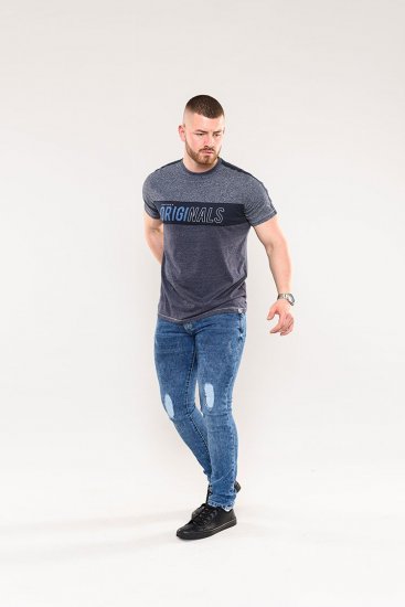 D555 Anson Originals Printed T-shirt Denim Marl - Herren-T-Shirts - Herren-T-Shirts in großen Größen