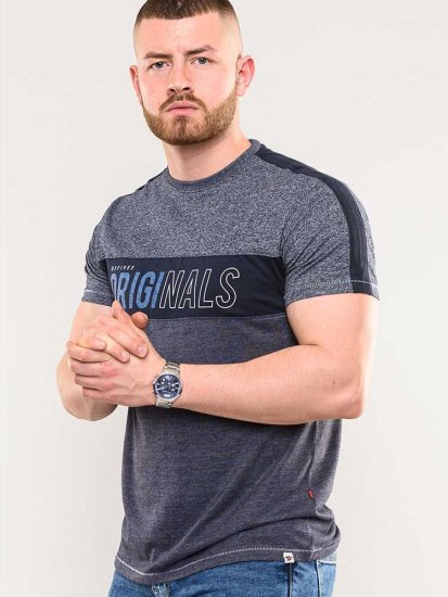 D555 Anson Originals Printed T-shirt Denim Marl - Herren-T-Shirts - Herren-T-Shirts in großen Größen