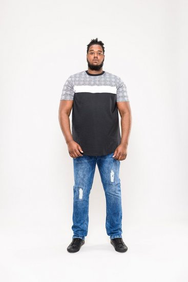 D555 Vista Couture Cut And Sew Curved Hem T-Shirt - Herren-T-Shirts - Herren-T-Shirts in großen Größen