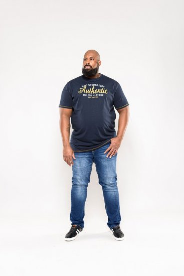 D555 Jasper Authentic Printed T-shirt Navy - Herren-T-Shirts - Herren-T-Shirts in großen Größen
