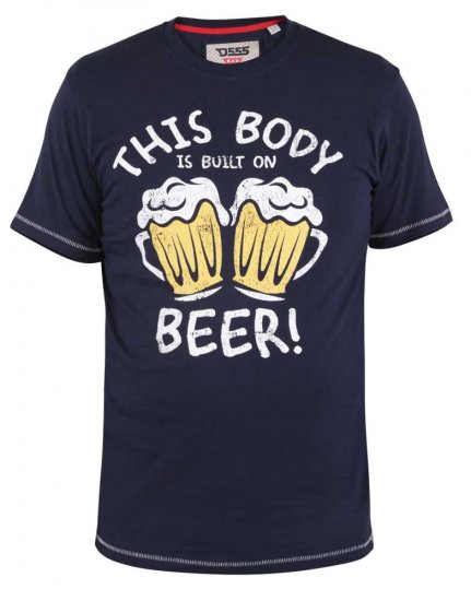 D555 Dartmoor Built On Beer Printed T-Shirt - Herren-T-Shirts - Herren-T-Shirts in großen Größen