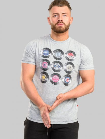 D555 Hexworth Vinyl Records Printed T-Shirt - Herren-T-Shirts - Herren-T-Shirts in großen Größen