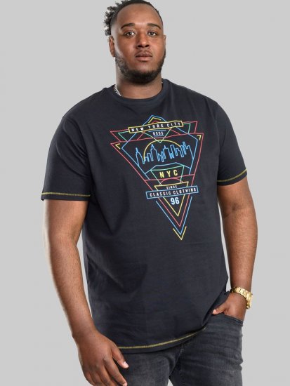 D555 Taunton Neon Printed T-Shirt - Herren-T-Shirts - Herren-T-Shirts in großen Größen