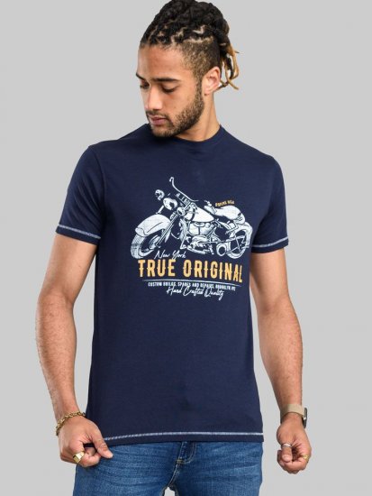 D555 Axbridge Motorbike Printed T-Shirt - Herren-T-Shirts - Herren-T-Shirts in großen Größen
