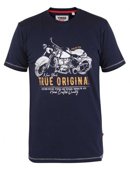 D555 Axbridge Motorbike Printed T-Shirt - Herren-T-Shirts - Herren-T-Shirts in großen Größen