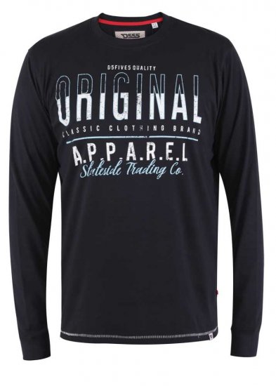 D555 Yeovil Long Sleeve T-Shirt - Herren-T-Shirts - Herren-T-Shirts in großen Größen