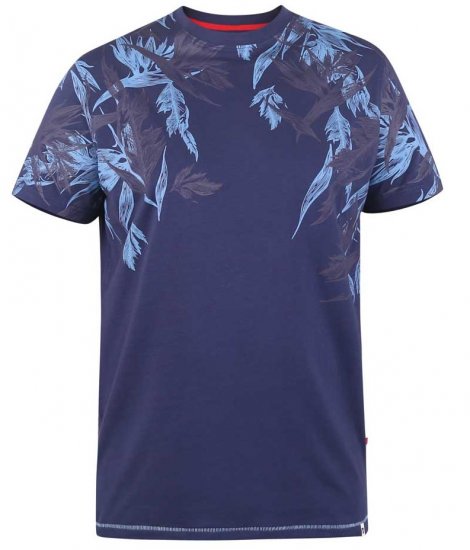 D555 BROMLEY Floral Panel Printed T-Shirt - Herren-T-Shirts - Herren-T-Shirts in großen Größen