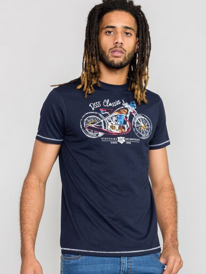 D555 DENTON Motorbike Printed T-Shirt - Herren-T-Shirts - Herren-T-Shirts in großen Größen