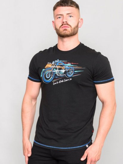 D555 CHINFORD Live To Ride Motorbike T-Shirt - Herren-T-Shirts - Herren-T-Shirts in großen Größen