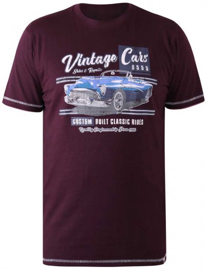 D555 BUCKHURST Vintage Cars T-Shirt - Herren-T-Shirts in großen Größen - Herren-T-Shirts in großen Größen