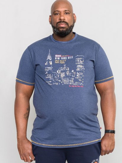 D555 DEBDEN NYC Night Skyline T-Shirt - Herren-T-Shirts - Herren-T-Shirts in großen Größen