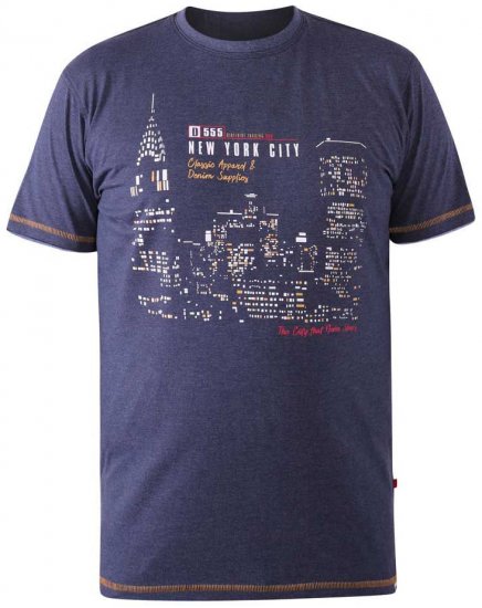 D555 DEBDEN NYC Night Skyline T-Shirt - Herren-T-Shirts - Herren-T-Shirts in großen Größen