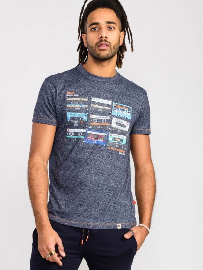 D555 Apsey Multi Cassette Tape Printed T-Shirt - Herren-T-Shirts - Herren-T-Shirts in großen Größen
