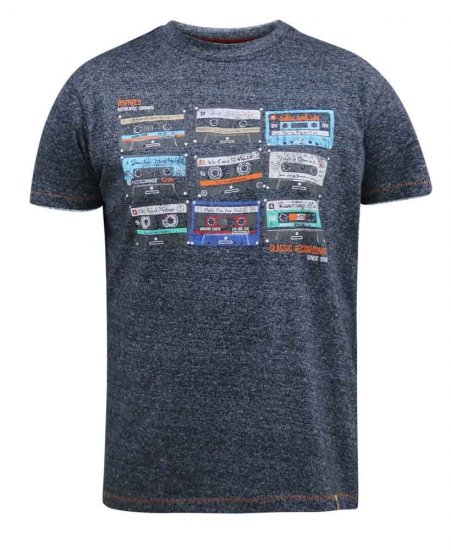 D555 Apsey Multi Cassette Tape Printed T-Shirt - Herren-T-Shirts - Herren-T-Shirts in großen Größen