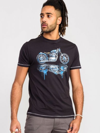D555 Fritton Bike With Shadow And Drips Printed T-Shirt - Herren-T-Shirts - Herren-T-Shirts in großen Größen