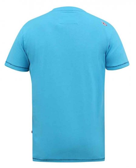D555 Rushden Superior Printed T-Shirt Turquoise - Herren-T-Shirts - Herren-T-Shirts in großen Größen