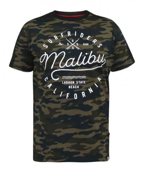 D555 Sullivan Ao Camo T-Shirt With Chest Print - Herren-T-Shirts - Herren-T-Shirts in großen Größen