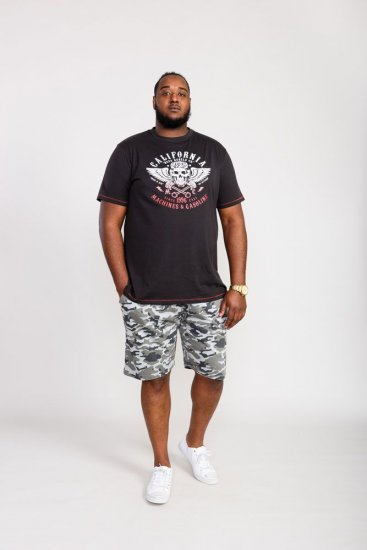 D555 Charles California Rebel Skull Printed T-Shirt - Herren-T-Shirts - Herren-T-Shirts in großen Größen