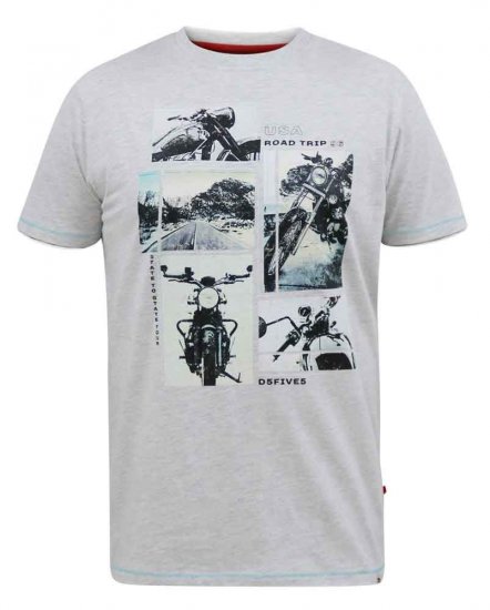 D555 Trafford Bike Photo Printed T-Shirt White - Herren-T-Shirts - Herren-T-Shirts in großen Größen