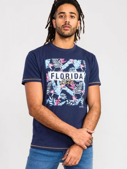 D555 Prestwick Florida Floral Printed T-Shirt - Herren-T-Shirts - Herren-T-Shirts in großen Größen